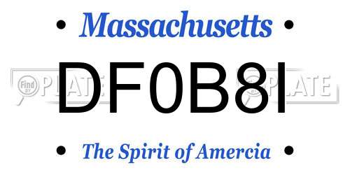 DF0B8I Massachusetts License Plate
