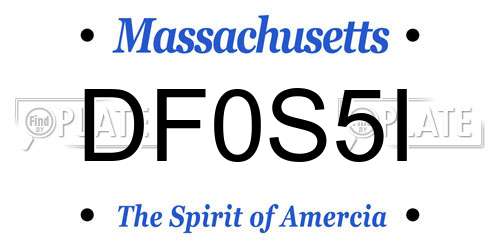 DF0S5I Massachusetts License Plate