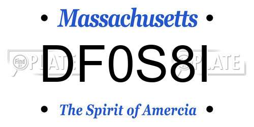 DF0S8I Massachusetts License Plate