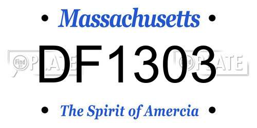 DF1303 Massachusetts License Plate