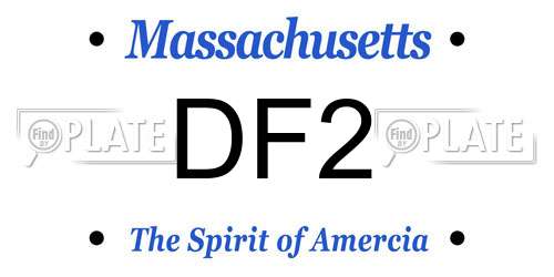 DF2 Massachusetts License Plate