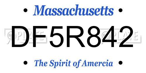 DF5R842 Massachusetts License Plate