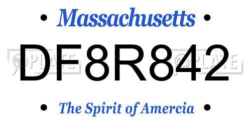 DF8R842 Massachusetts License Plate