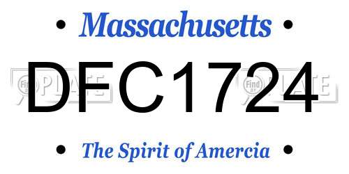 DFC1724 Massachusetts License Plate