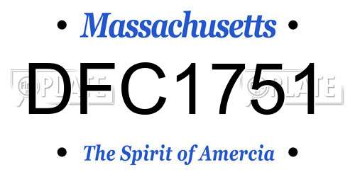 DFC1751 Massachusetts License Plate