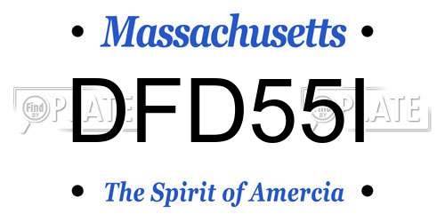 DFD55I Massachusetts License Plate