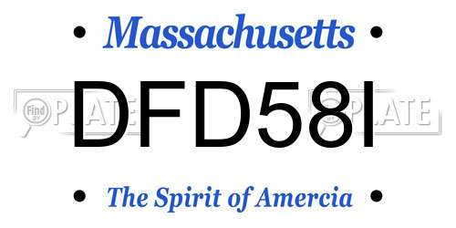 DFD58I Massachusetts License Plate