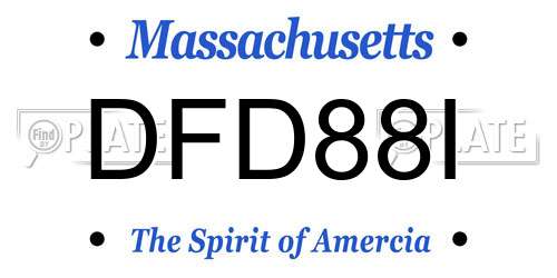 DFD88I Massachusetts License Plate