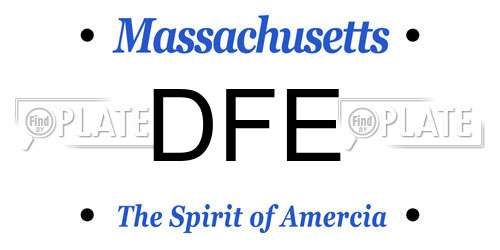 DFE Massachusetts License Plate
