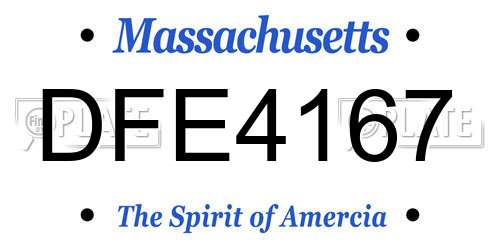 DFE4167 Massachusetts License Plate