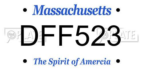 DFF523 Massachusetts License Plate
