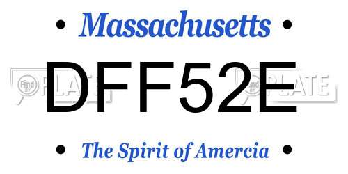 DFF52E Massachusetts License Plate