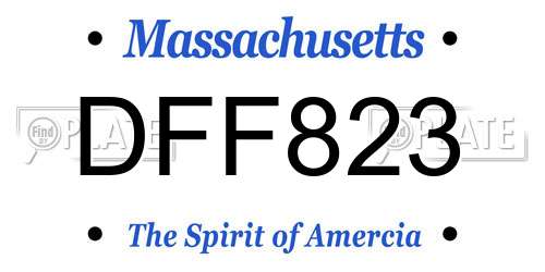 DFF823 Massachusetts License Plate