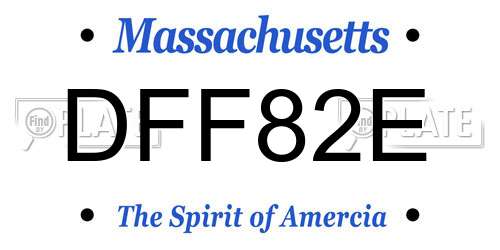DFF82E Massachusetts License Plate