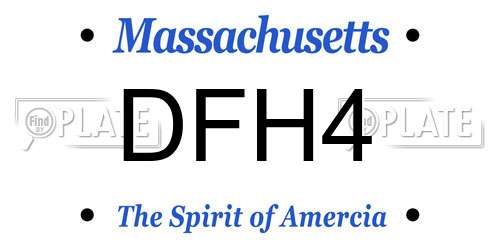 DFH4 Massachusetts License Plate