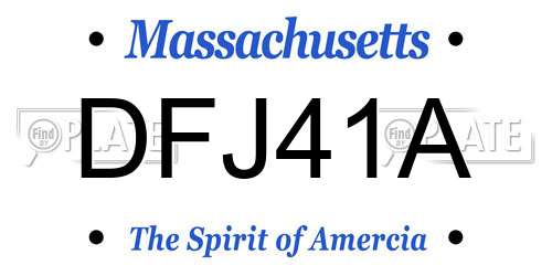 DFJ41A Massachusetts License Plate