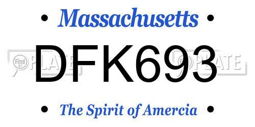 DFK693 Massachusetts License Plate