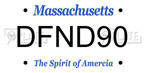 DFND90 Massachusetts License Plate