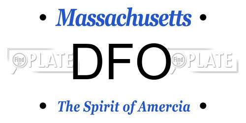DFO Massachusetts License Plate