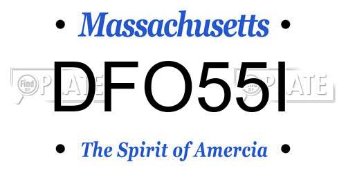 DFO55I Massachusetts License Plate