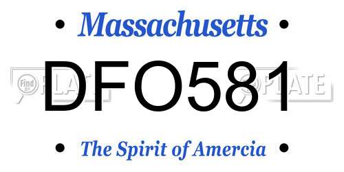 DFO581 Massachusetts License Plate