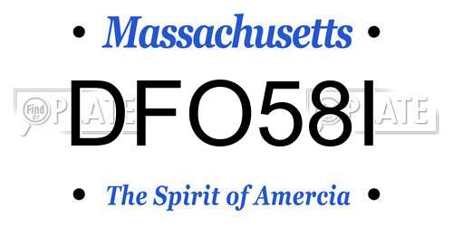 DFO58I Massachusetts License Plate