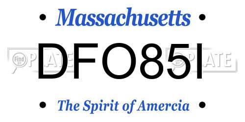DFO85I Massachusetts License Plate