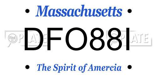 DFO88I Massachusetts License Plate