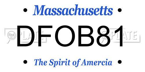 DFOB81 Massachusetts License Plate