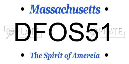 DFOS51 Massachusetts License Plate
