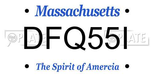 DFQ55I Massachusetts License Plate