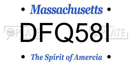 DFQ58I Massachusetts License Plate