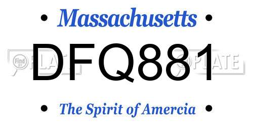 DFQ881 Massachusetts License Plate
