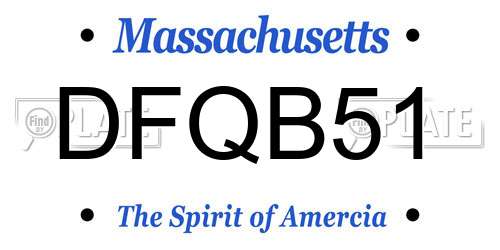 DFQB51 Massachusetts License Plate
