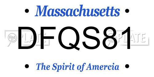 DFQS81 Massachusetts License Plate