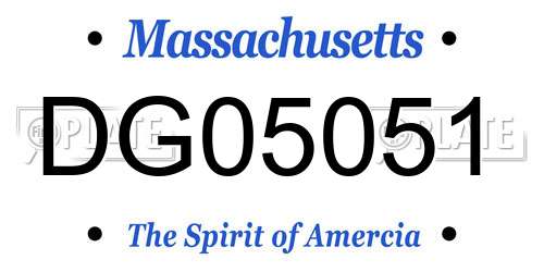 DG05051 Massachusetts License Plate