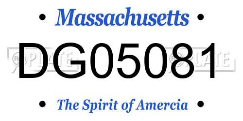 DG05081 Massachusetts License Plate