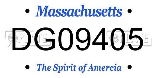 DG09405 Massachusetts License Plate