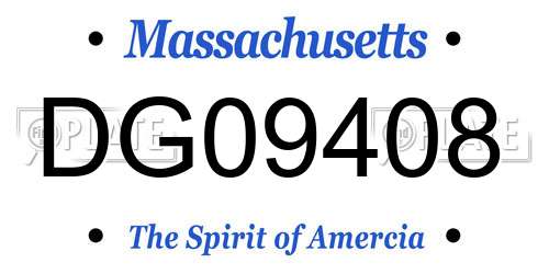 DG09408 Massachusetts License Plate