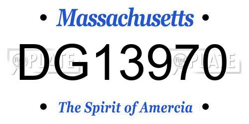 DG13970 Massachusetts License Plate
