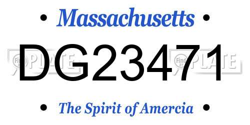 DG23471 Massachusetts License Plate