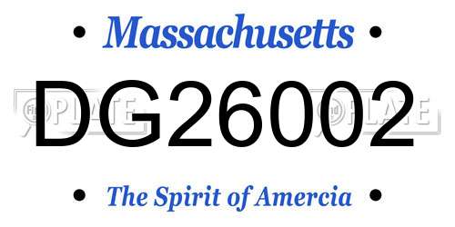 DG26002 Massachusetts License Plate
