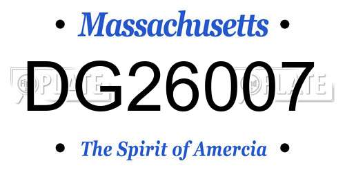 DG26007 Massachusetts License Plate