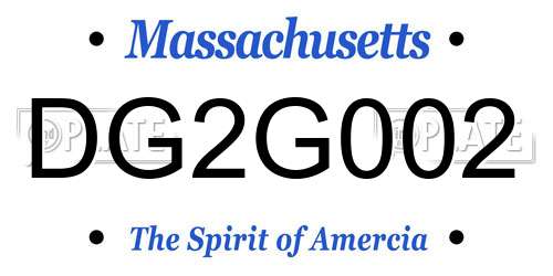 DG2G002 Massachusetts License Plate