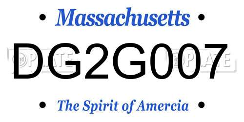 DG2G007 Massachusetts License Plate