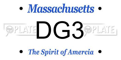 DG3 Massachusetts License Plate