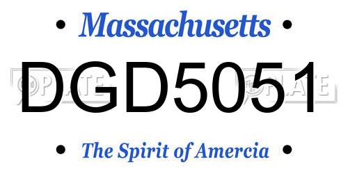 DGD5051 Massachusetts License Plate