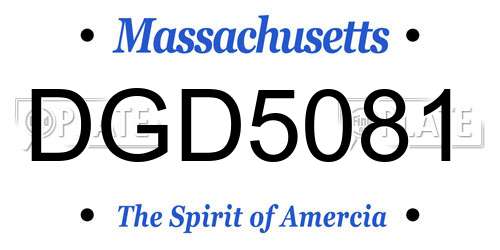 DGD5081 Massachusetts License Plate