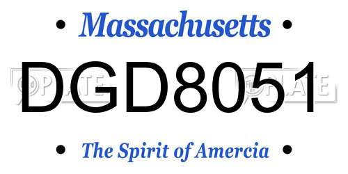 DGD8051 Massachusetts License Plate