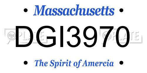 DGI3970 Massachusetts License Plate